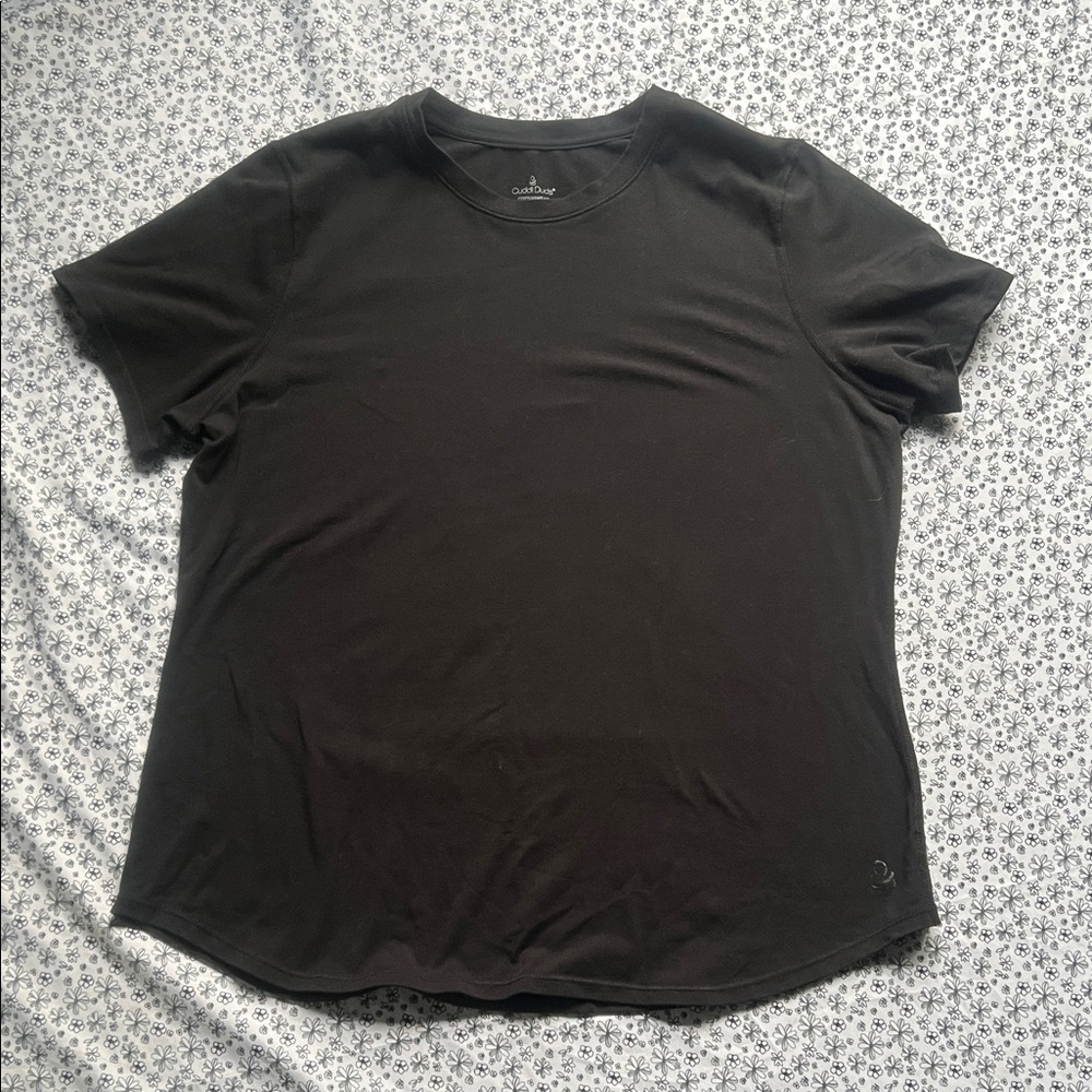 Cuddl Duds Black Short Sleeve Tee